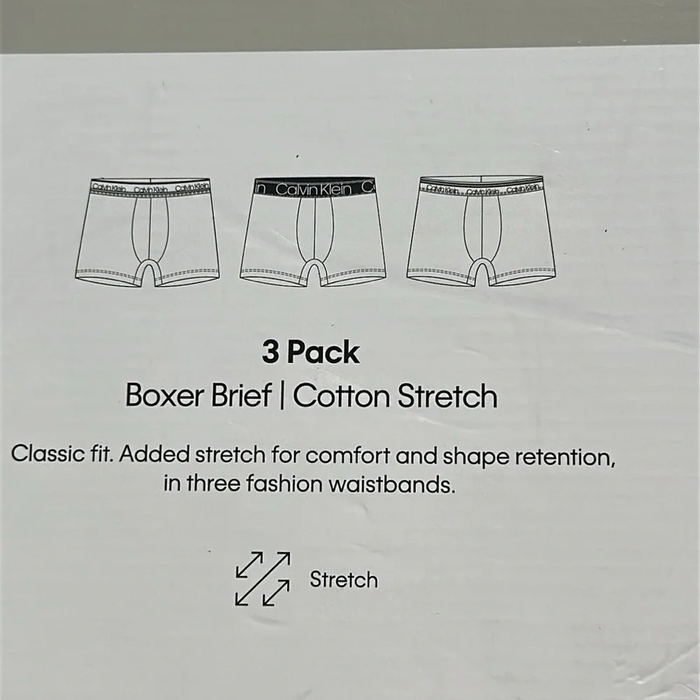Calvin Klein 3-Pk Stretch Varsity Boxer Brief SM NWT - Picture 10 of 12
